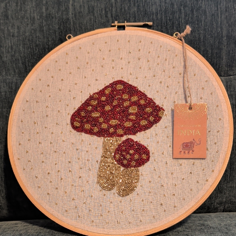 Mushroom Embroidered Wall Decor
